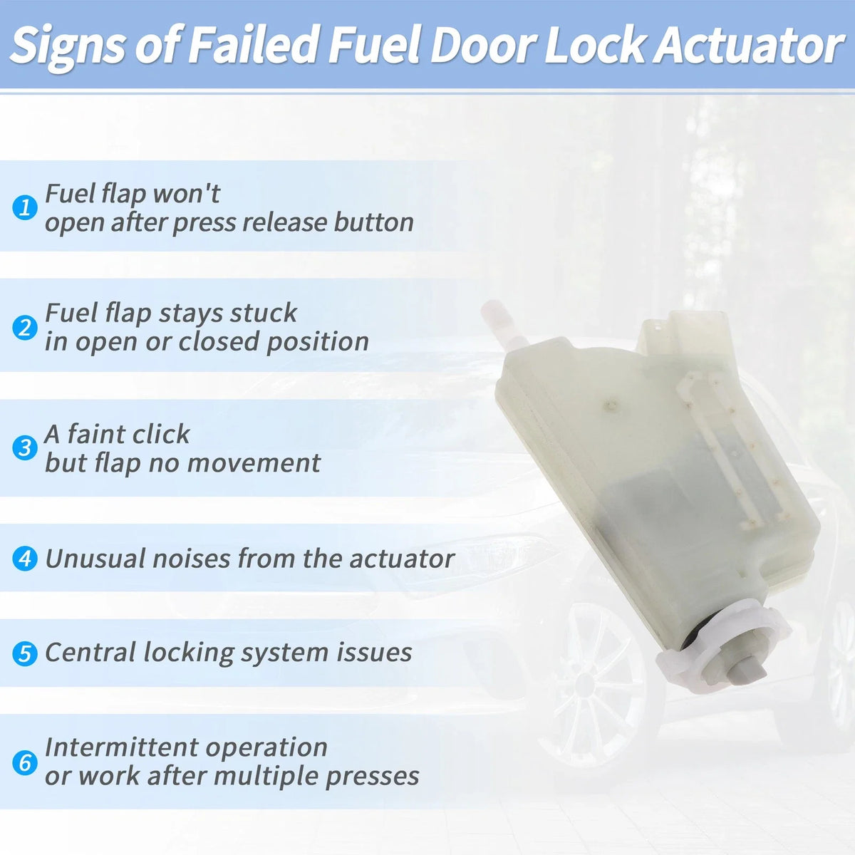 Set of 1 Fuel Filler Flap Door Latch Lock Actuator Motor for Nissan Rogue (2008–2013)