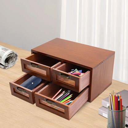 4 Drawer Desk Organizer for Wooden Desktop Storage (No Part Numbers)