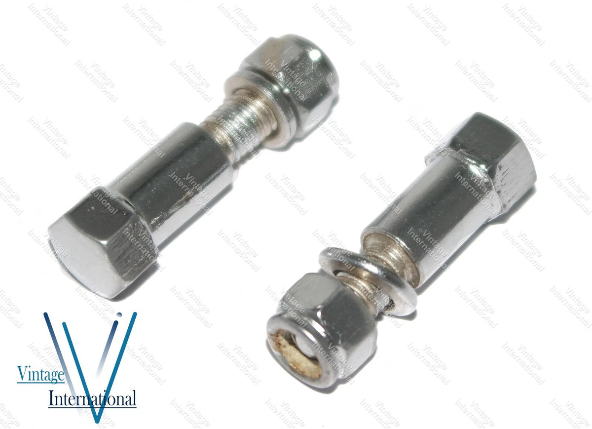 Set of 2 Chrome Clutch & Brake Lever Nut Bolts for Royal Enfield Bullet