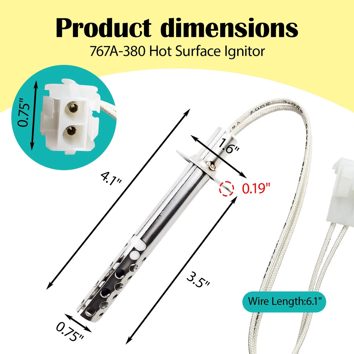 Hot Surface Ignitor 120V Silicon Carbide for Armstrong Lennox Norton