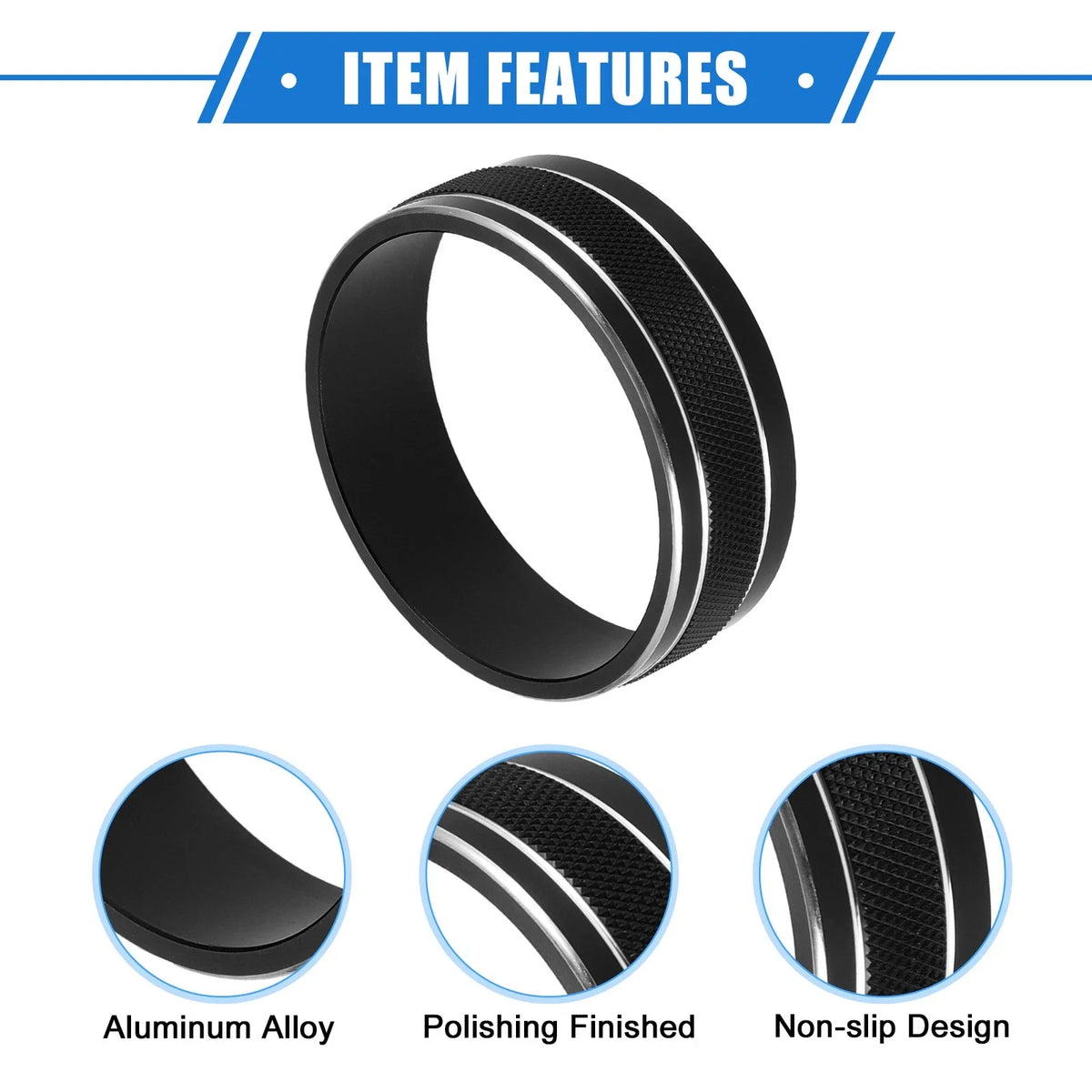3pcs AC Switch Knob Cover Ring for Jeep Wrangler JK JKU (2011–2018) Black