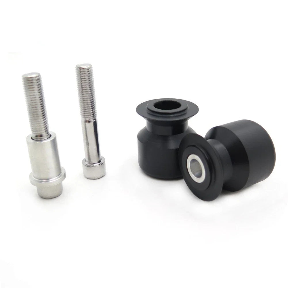 Black Swingarm Spools 10mm for Kawasaki Ninja Z1000, ER-6N, EX250F, EX650, ZRX1100