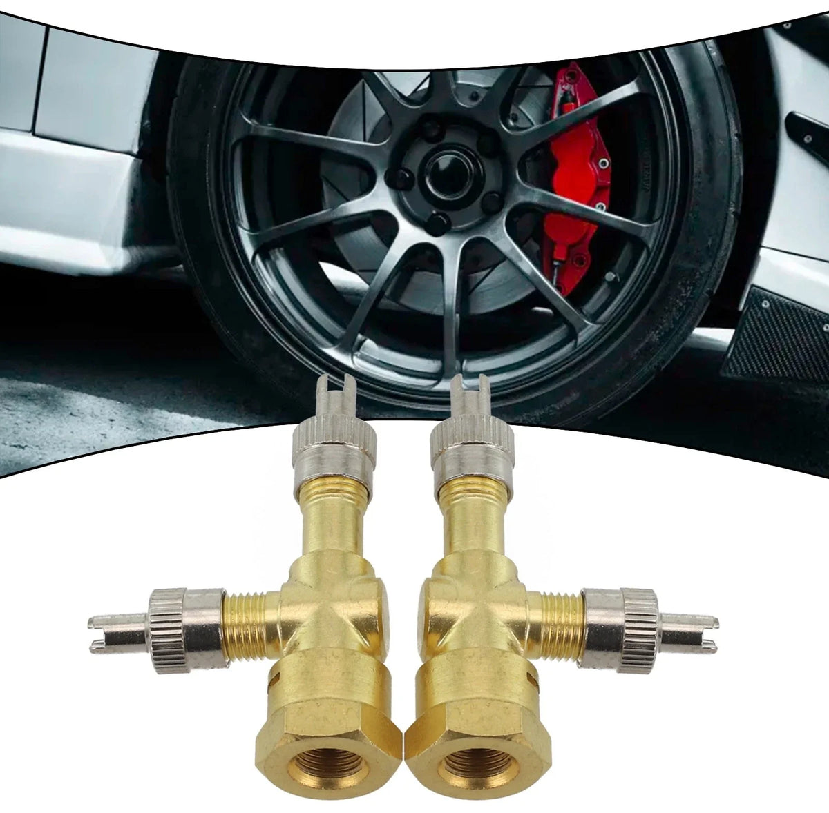 TPMS Valve Tee Adapter for Motorcycles and Cars (Pack of 2)