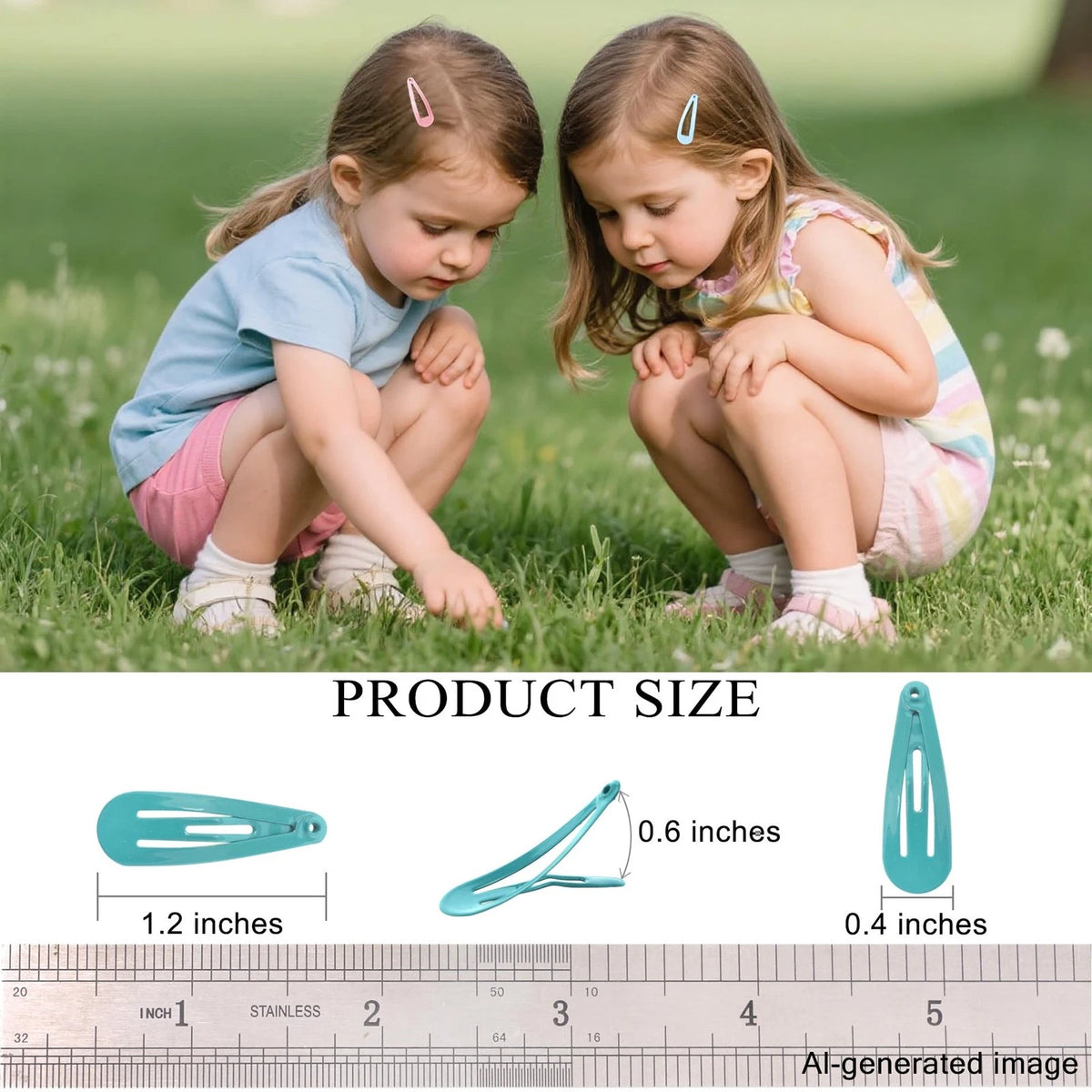 Set of 4 Small Mini Multicolor Hair Clips for Baby (1.2 inch)