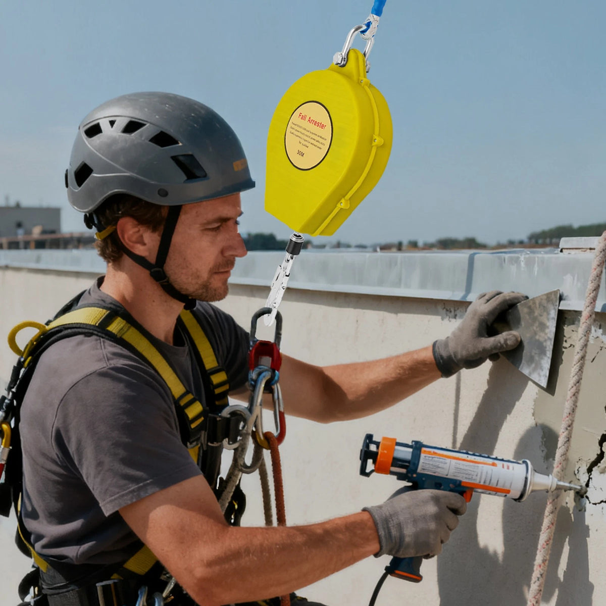 330lbs Fall Arrester Self Retracting Lifeline for Safety Use (30m)