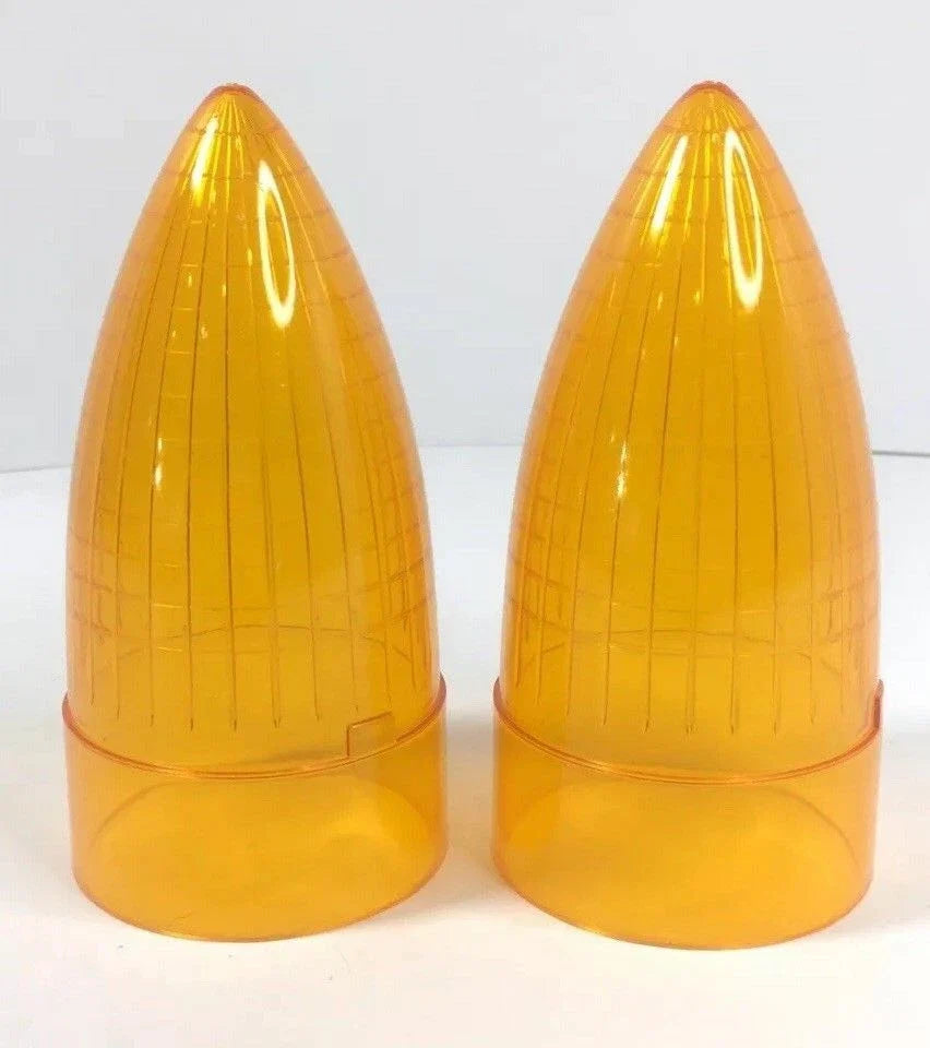 Pair Replacement Tail Light Lenses for 1959 Cadillac with Amber Red Set