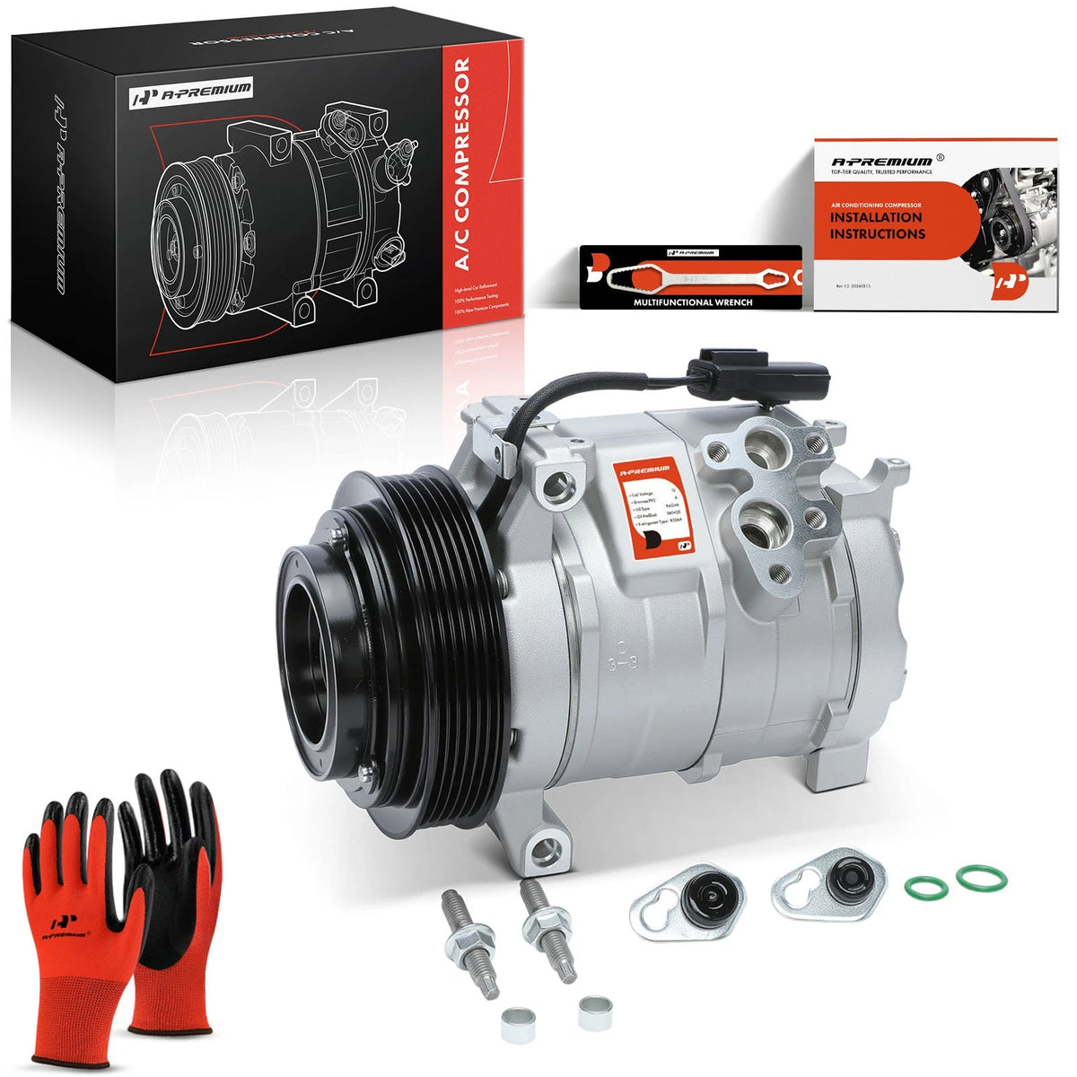 A/C Compressor with Clutch for Chrysler Charger Challenger (2007–2010) - 55111409AD, 55111418AB, 55111418AC, R5111418AC, RL111418AC, CO30001C