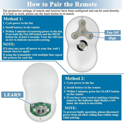 Universal Ceiling Fan Remote Control Kit for Hampton Bay