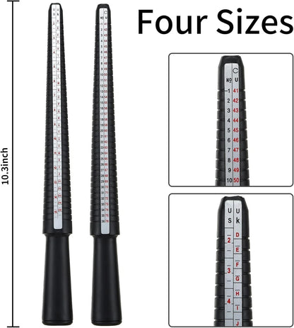 Ring Sizer Measuring Tool Kit - Plastic Mandrel, Reusable