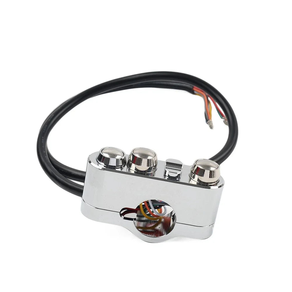 1" CNC handlebar control switches with wiring harness for Harley Dyna Sportster