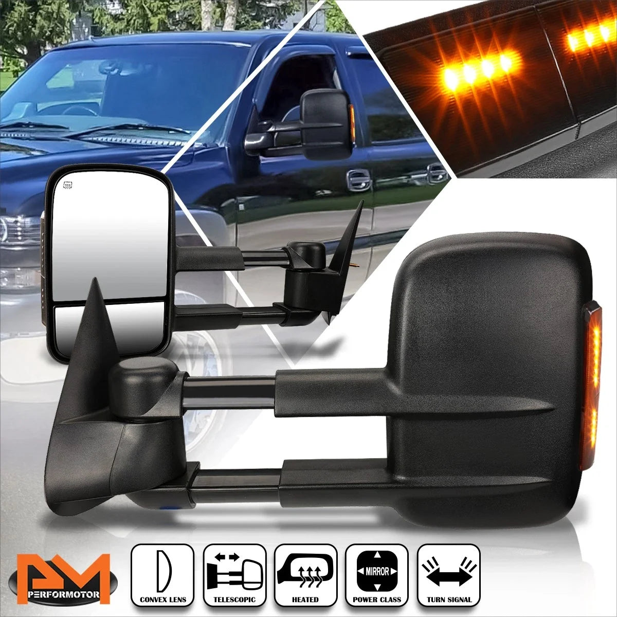 Power Heated Towing Mirror for Silverado/Sierra (1999–2002) - Smoked LED