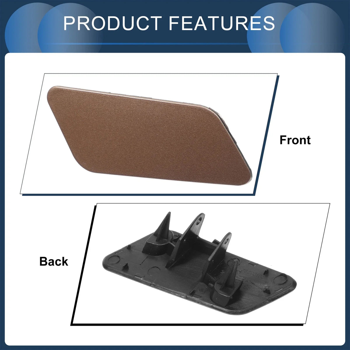 Front Right Washer Nozzle Cover Cap for Volkswagen Touareg (2011–2014) 7P6 955 985 B Brown