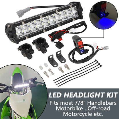 LED Headlight Light Bar Kit for WR250F KLX110 CRF110 YZ450F