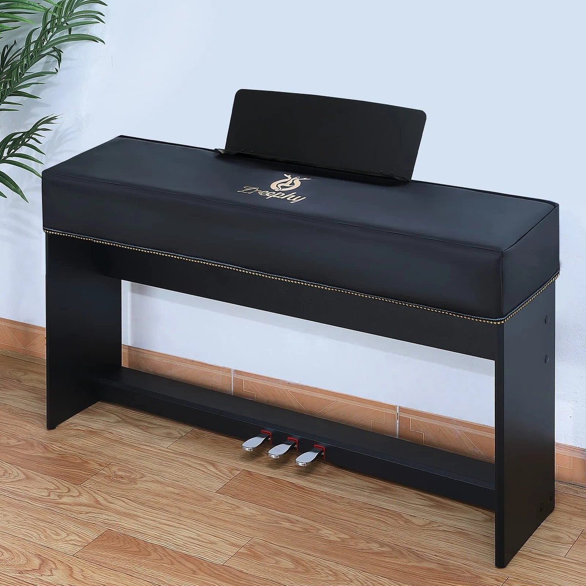 Piano Keyboard Dust Cover with Music Stand Opening (Zipper Design)