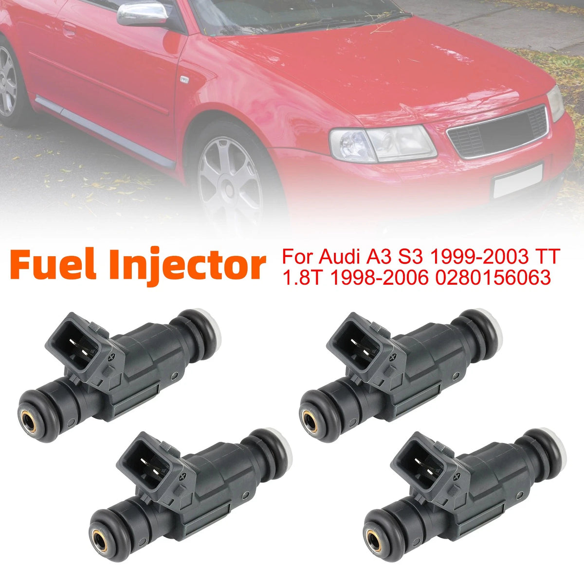 4Pcs Fuel Injectors for Audi A3 S3 TT (1998–2006) 0280156063, 06A906031BC