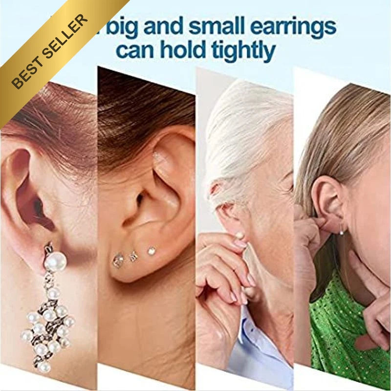 100Pcs Earring Backs Lifters for Heavy Droopy Ears - Gold & Silver