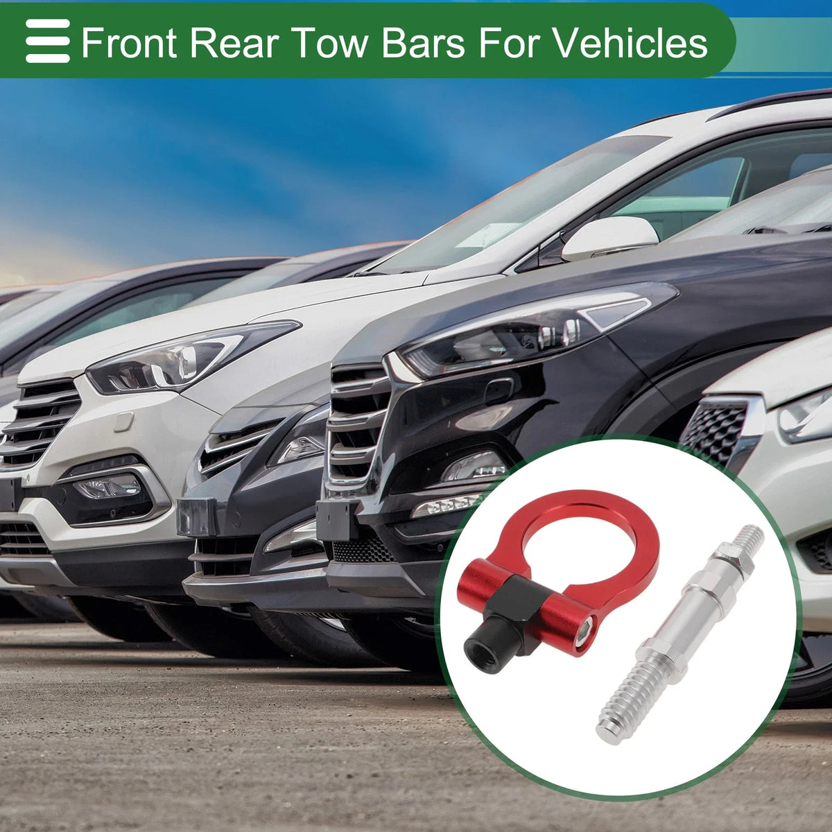Tow Hook Set for Volkswagen MK7 (2014–2022) 15.7mm Aluminum Alloy Red