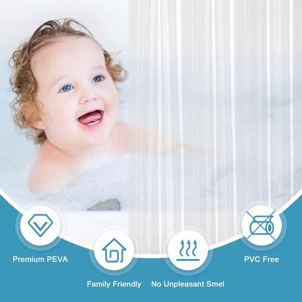 Clear Shower Curtain Liner for EurCross 9G (72"W x 78"L)