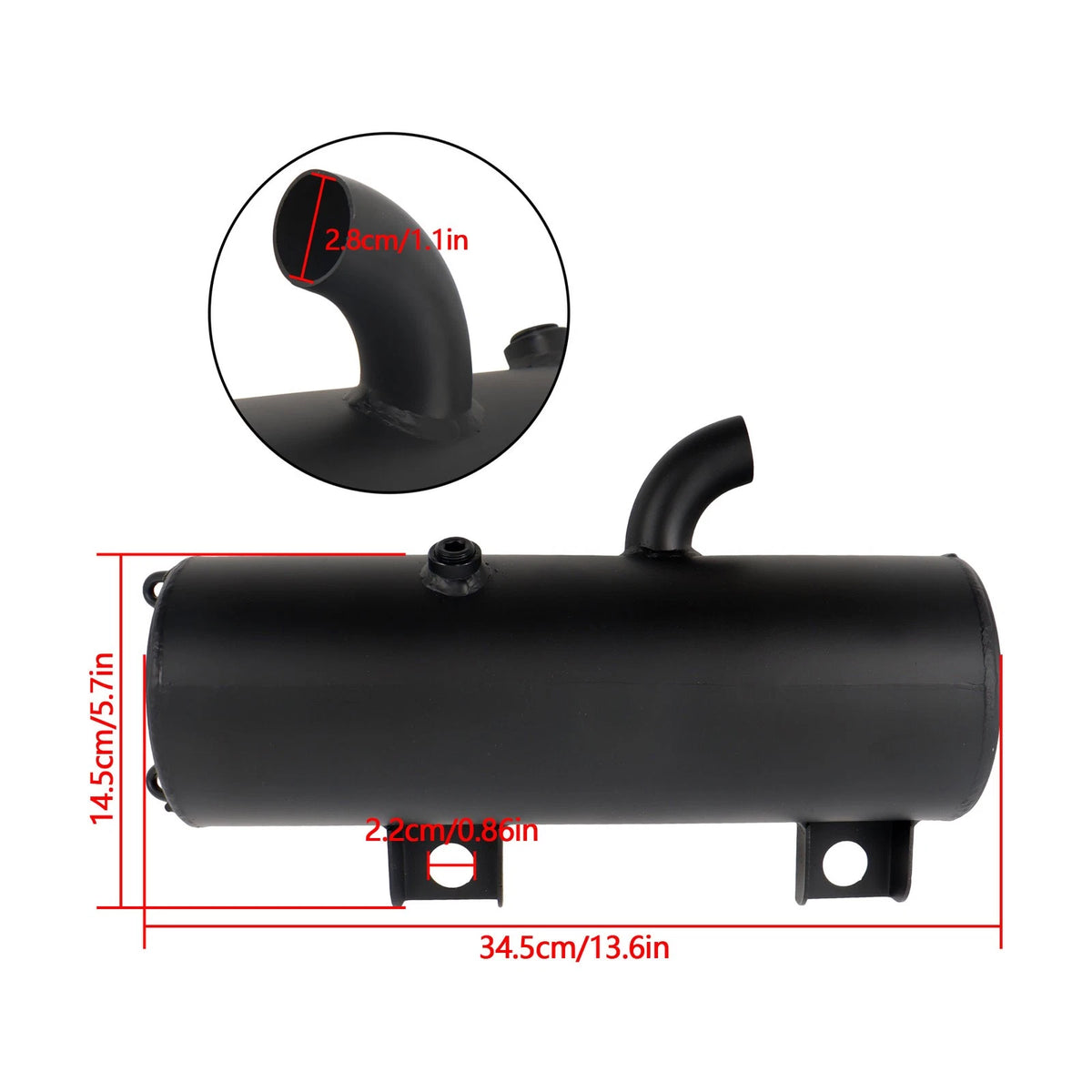 Exhaust Muffler Silencer for Polaris Scrambler 500 (2000–2012) 1261006-489, 1261006-029, 5243518, 5256385