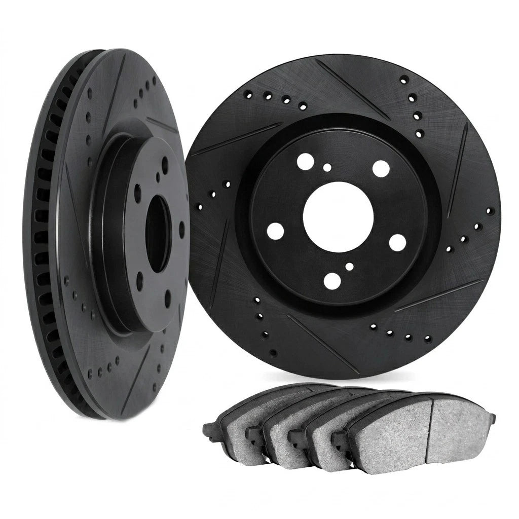 Rotor Set for Cadillac XLR (2005–2007) ALX-PAU-DF-8612-46008-CLA1, Drilled & Slotted