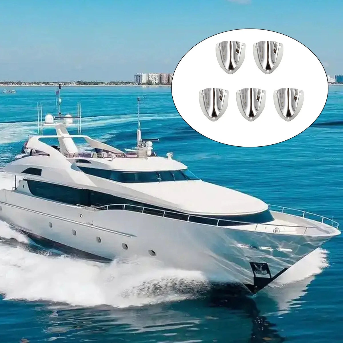 5pcs Stainless Steel Vent Cap for Yacht and Boat Transducer Cable Cover
