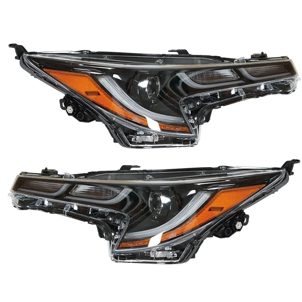 Replacement Headlight Set for Toyota Corolla (2020–2021) Black Halogen Clear