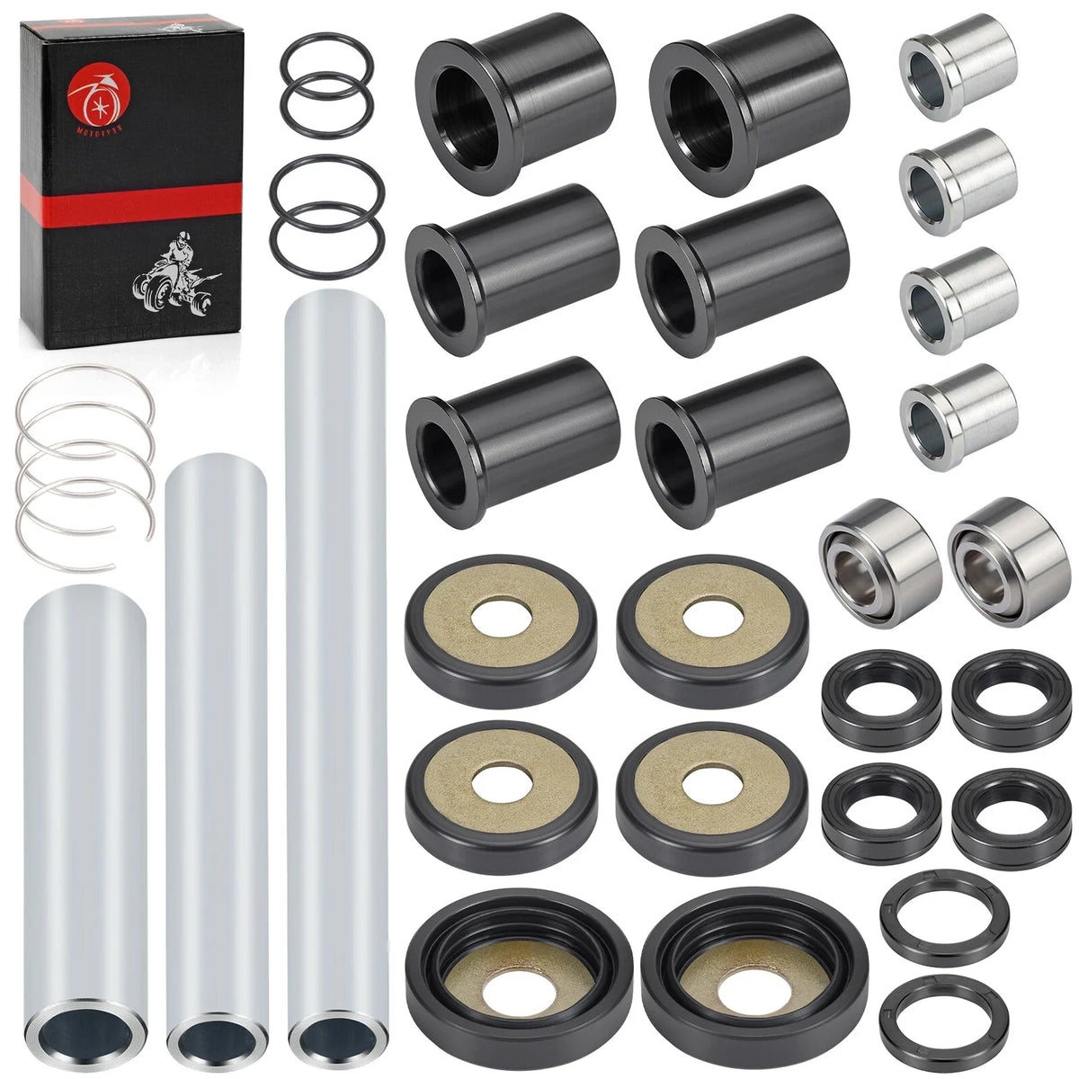 Rear Upper Lower A-arm Bushing Shaft Kit for Honda Rincon 650 680 (2003–2014)