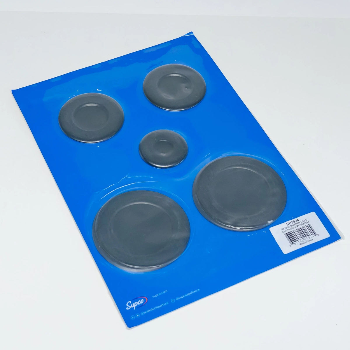 Set of 5 Burner Caps for Whirlpool Gas Range Cooktop (W10832694)