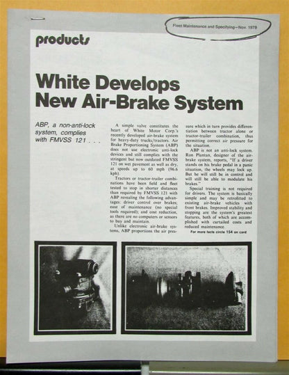 Air Brake Magazine Articles for White Trucks (1980)
