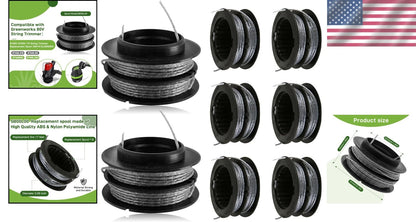 8-Pack Automatic Feed Trimmer Spool for Garden Precision (17ft Durable Line)