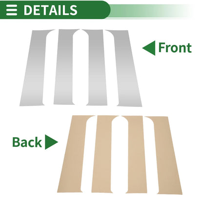 Set of 4 Door Pillar Window Trim for Ford F-250 (1999–2014) Silver Tone