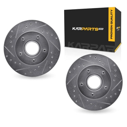 Set of 2 Drilled and Slotted Brake Rotors for Ford Explorer (1991–1992) ALX-PAU-DF-7002-54014-CLA3