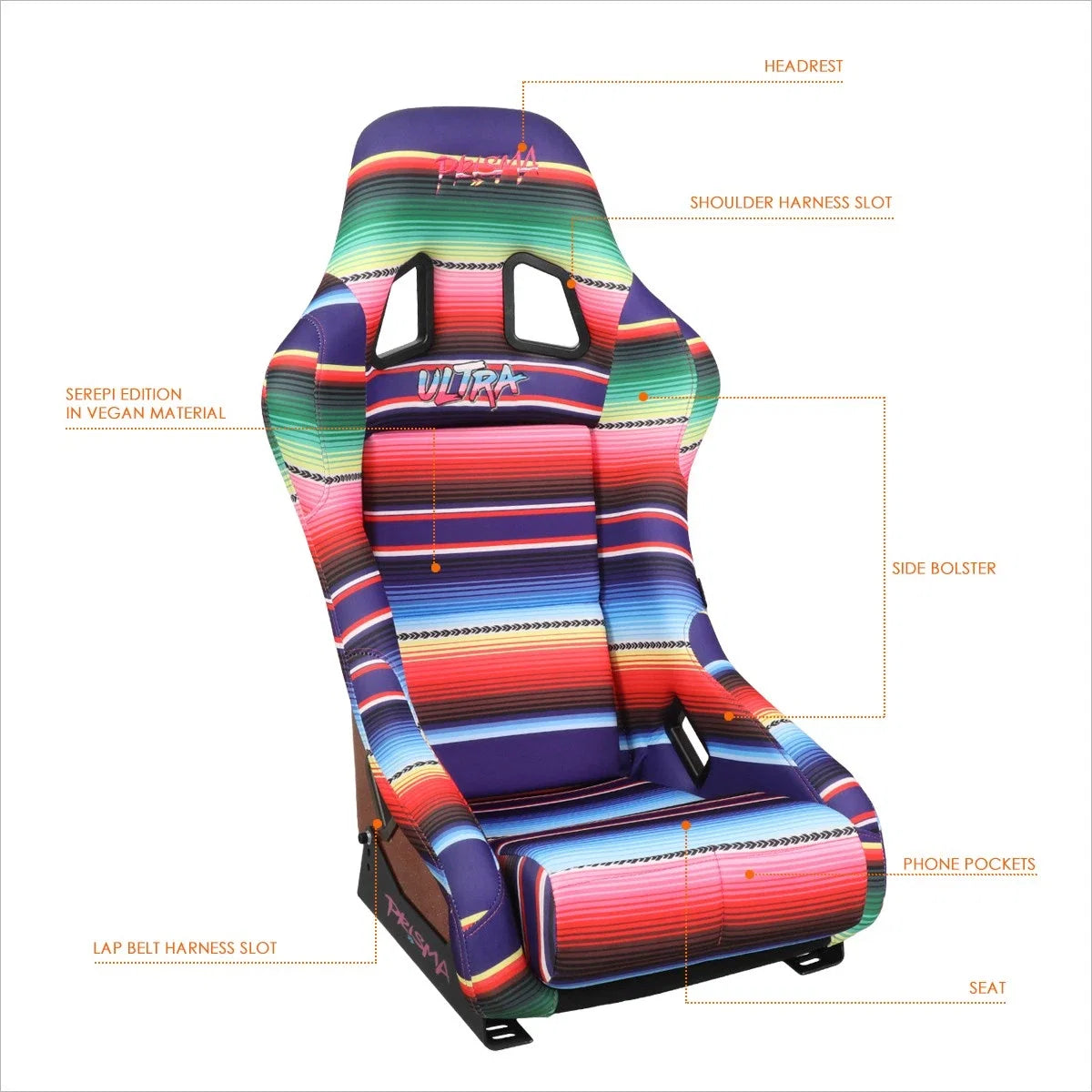 NRG FRP-303-Mexicali Racing Bucket Seat for Universal Fit (2010–2023)