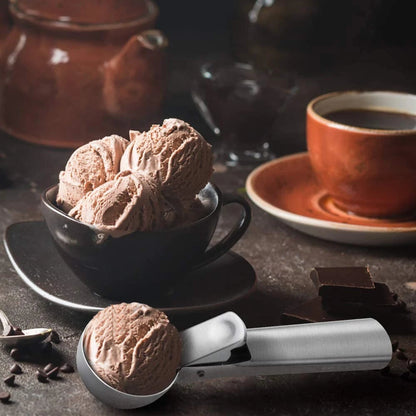 2Pcs Stainless Steel Ice Cream Scoop with Easy Trigger