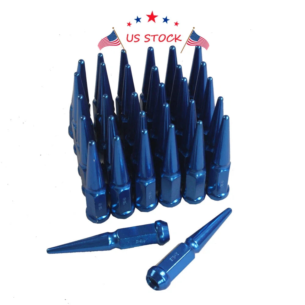 32 pcs Blue Spike Lug Nuts for Ford F250 F350 Dodge Ram 2500 3500