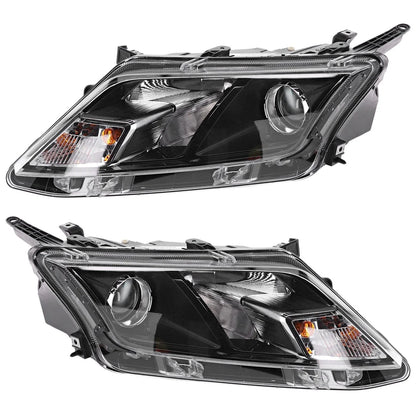 Set of 2 Halogen Headlights Assembly with Bulbs for Ford Fusion (2010–2012)