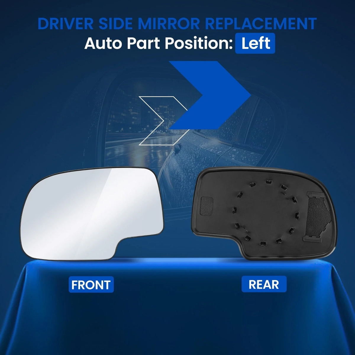 Driver Side Left Mirror Glass for Chevy Suburban 1500 (2000–2006)