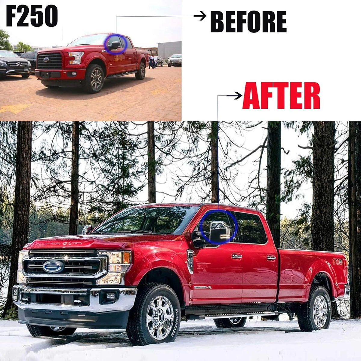 Chrome Plated Mirror Covers for Ford Super Duty (2008–2016) CA0100046-PN