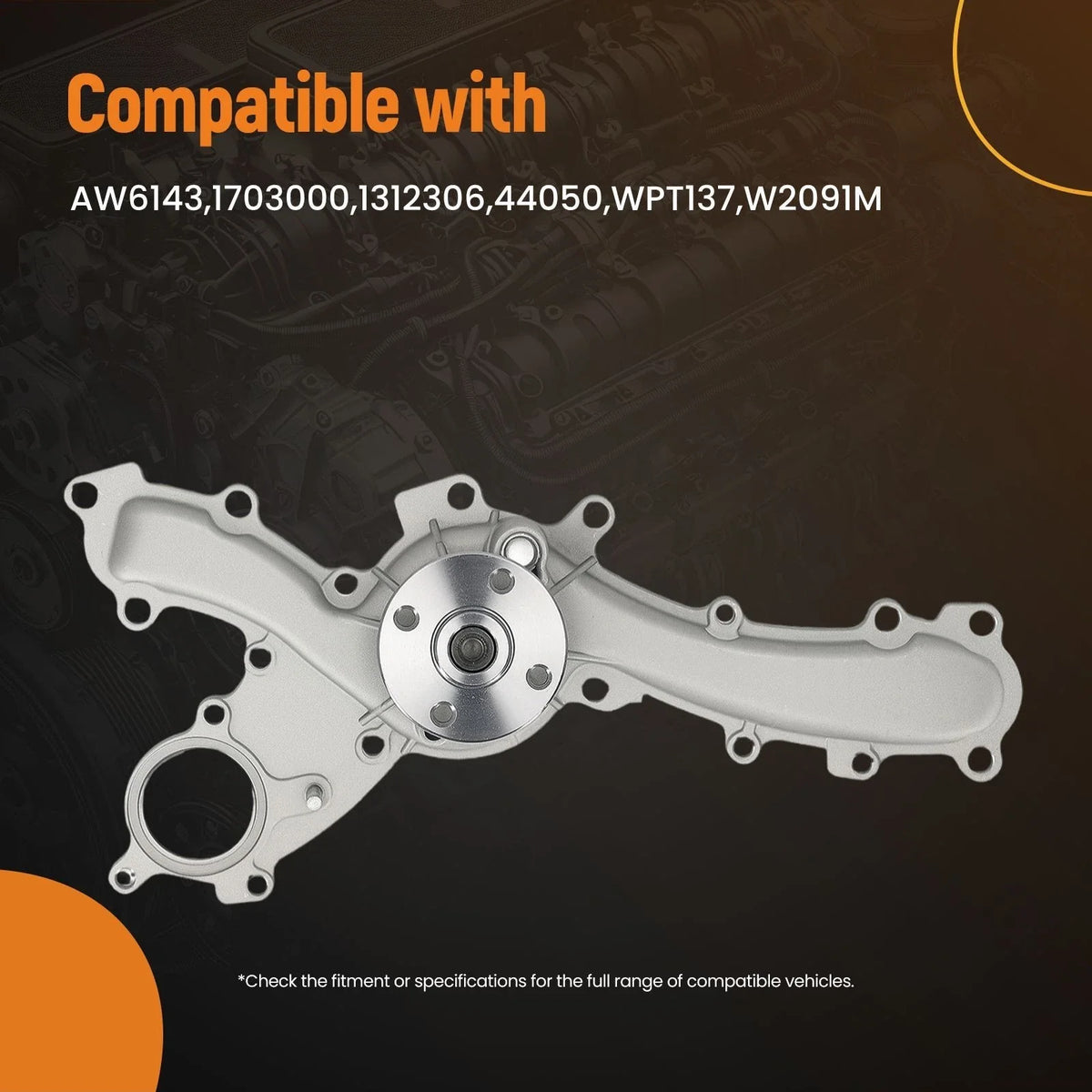 Belt Drive Water Pump Kit for Lexus IS/RC V6 (2006–2018) W2091M Aluminum