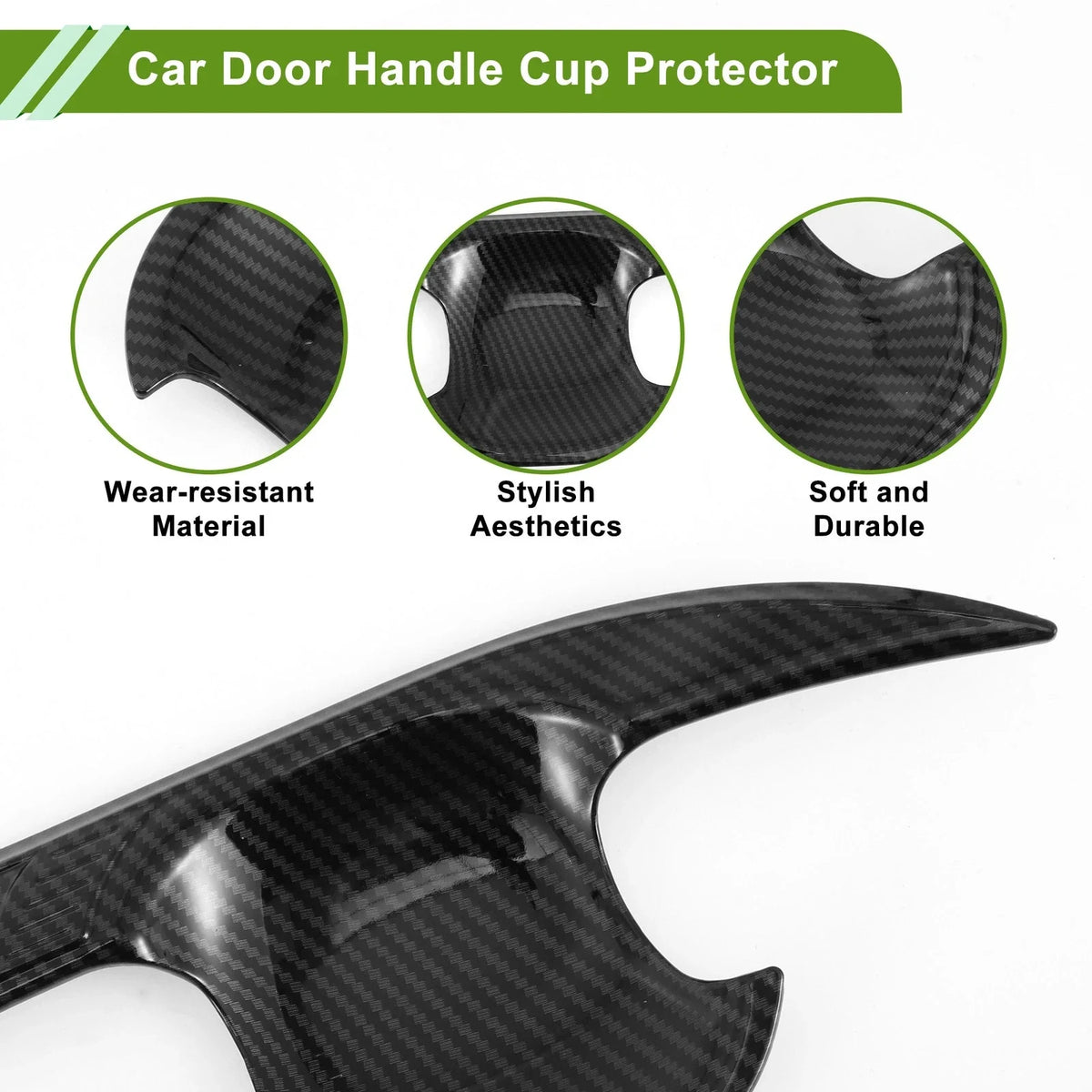 Car Door Handle Cup Protector for Toyota Camry (Carbon Fiber, Black)