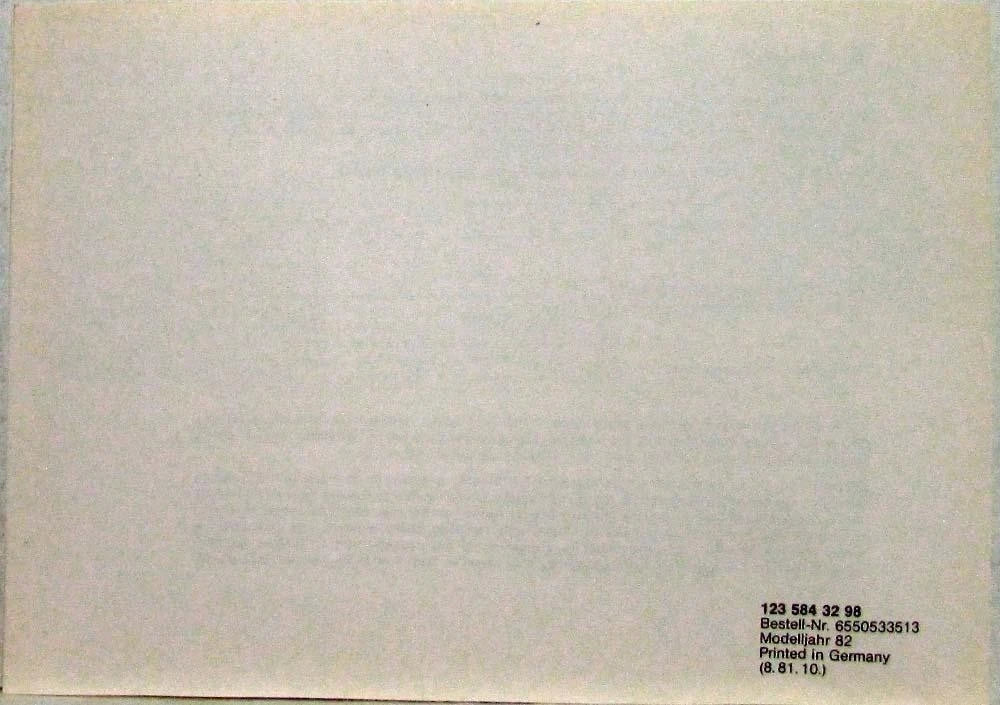 Consumer Information Brochure for Mercedes-Benz 300TD (1982)