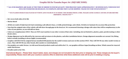 Graphic Decals Stickers for Yamaha Superjet Jet Ski (1990–2023)