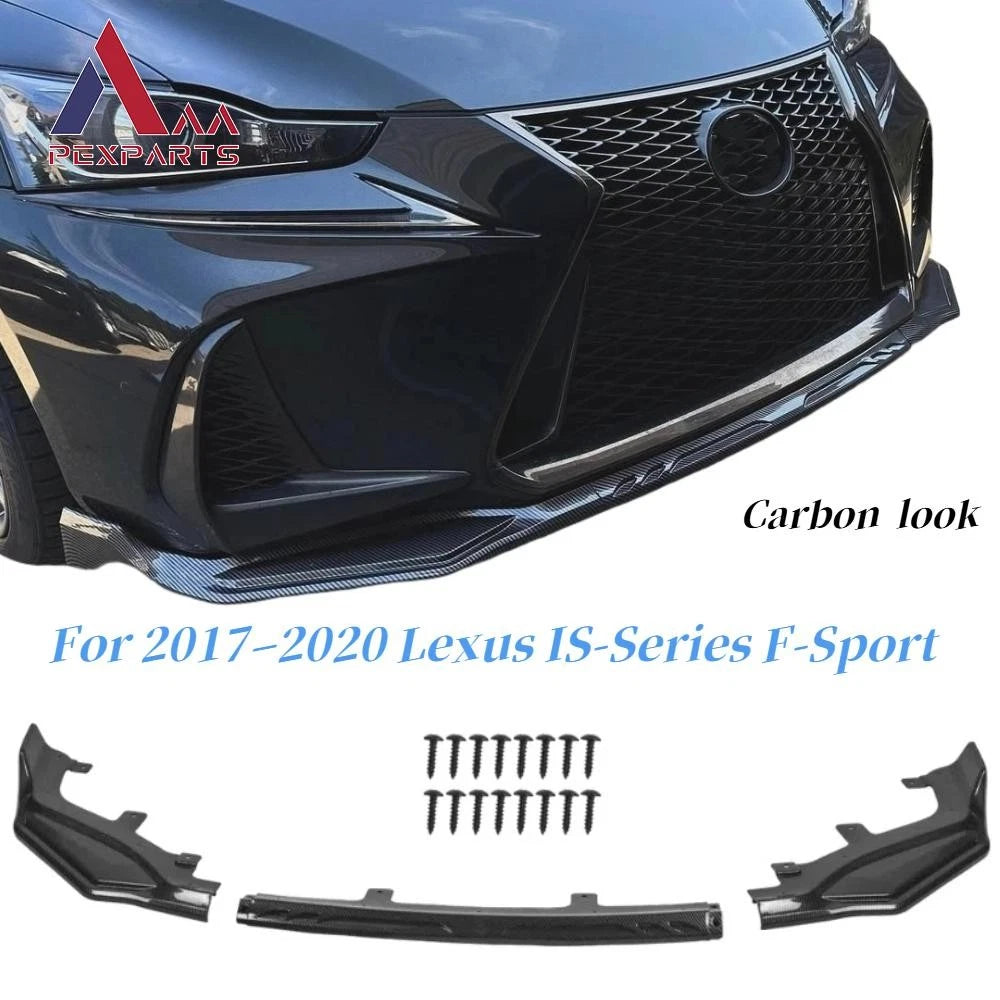 Carbon Look Front Lip Splitter for Lexus IS300 IS-Series F-Sport (2017–2020)