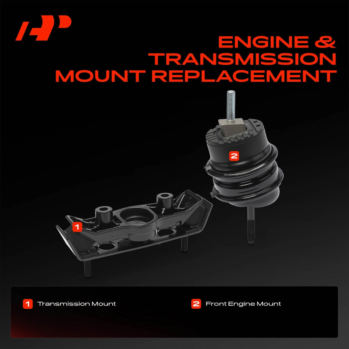 2X Front Engine & Transmission Mount for Chevrolet Camaro (2010–2015) 92239456, 92239457, 92241645, 92249010