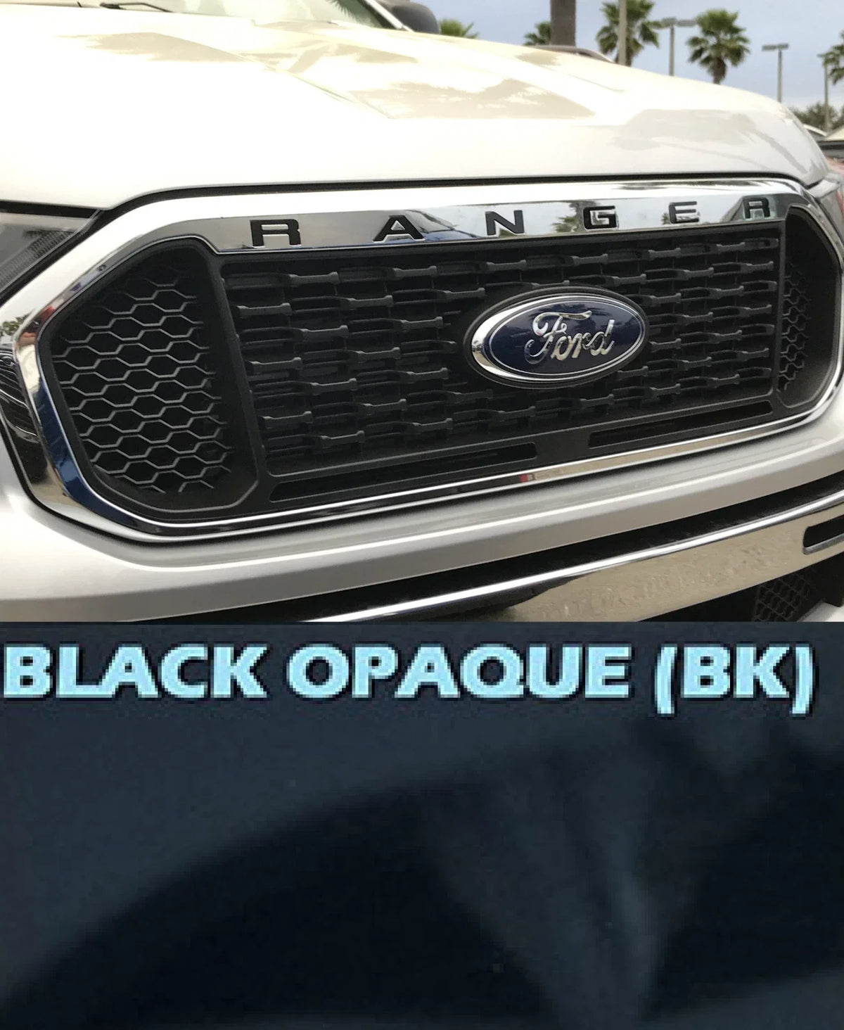 Gloss Black Grille Letters Replacement ABS Plastic Inlay for Ford Ranger (2019–2023)