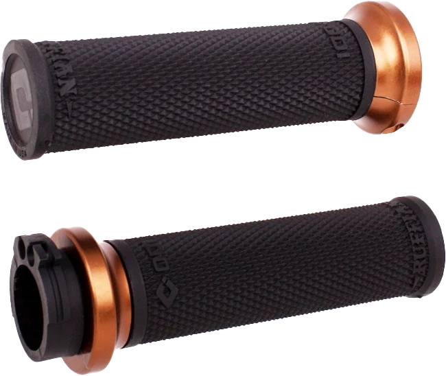 ODI Rufian Grips for V-Twin Motorcycles (Cable 1 inch, Black/Bronze)