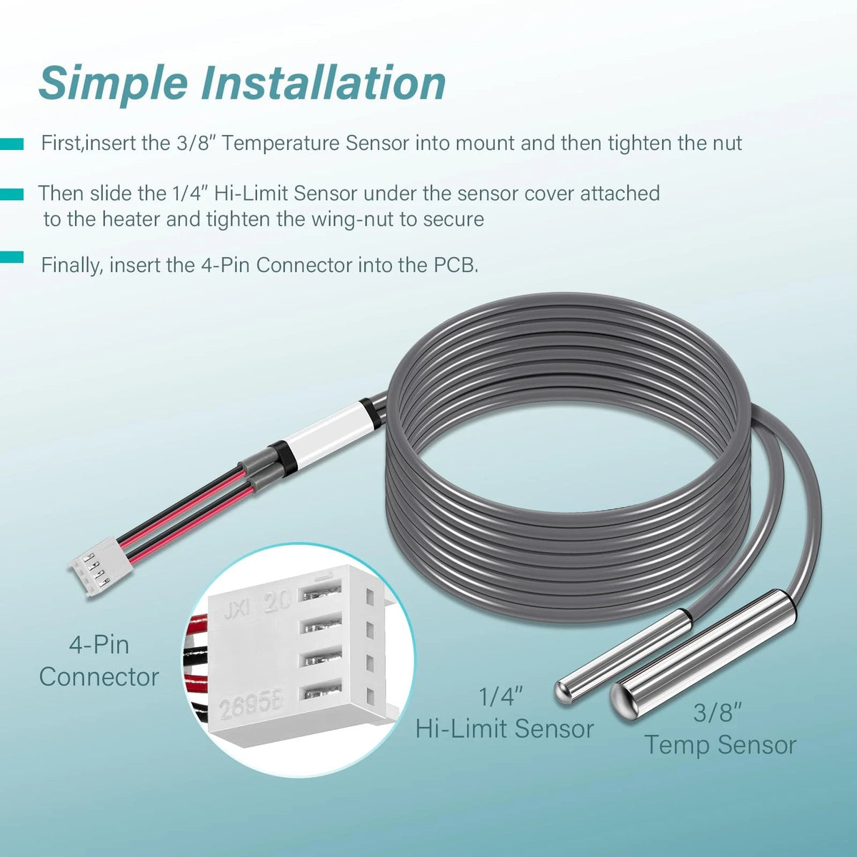 Replacement Temp/Hi Limit Sensor Assembly for Balboa Water Group