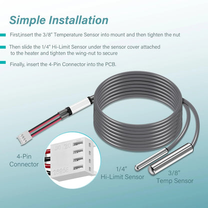Replacement Temp/Hi Limit Sensor Assembly for Balboa Water Group