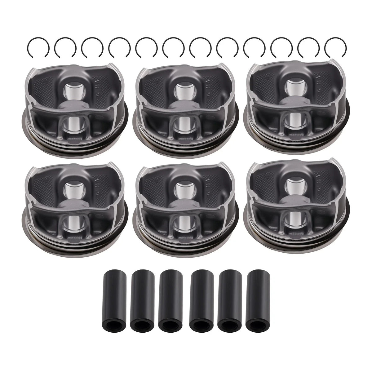 Set of 6 Pistons & Rings for VW Audi Porsche 3.0 TFSI EA839 (2017–2023)