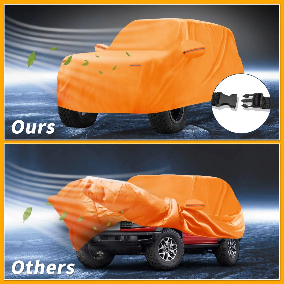 Car Cover Waterproof All Weather for Ford Bronco 4DR (2021–2023) 210D-PU